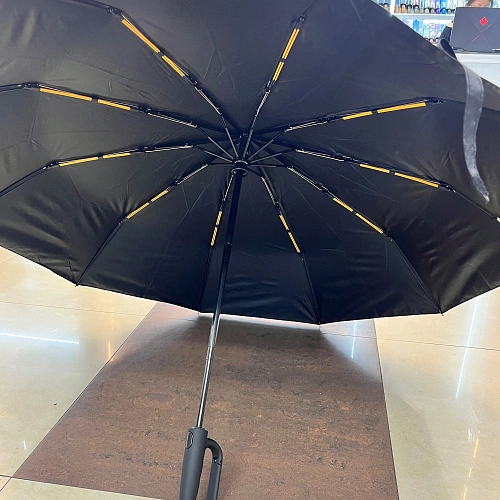 Зонт мужской автоматический ветроустойчивый ручка - карабин "ШТОФ", цвет черный, d-120см