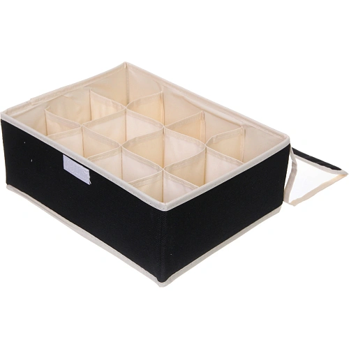 Кофр - органайзер для хранения вещей с прозрачной крышкой УЮТДОМА, цвет черный, 12 отделений, 322312см_4