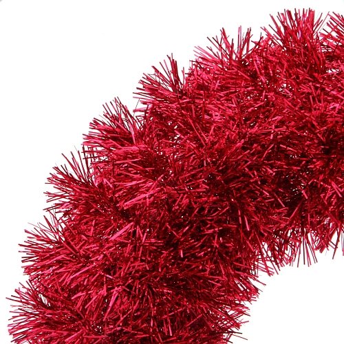 Венок декоративный TINSEL Яркие переливы 38 см, Красный_3