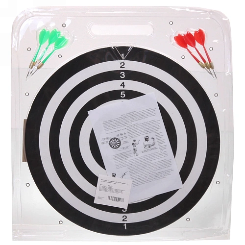 Набор для игры в дартс D-1701W мишень 41 см, 6 дротиков (блистер)_3
