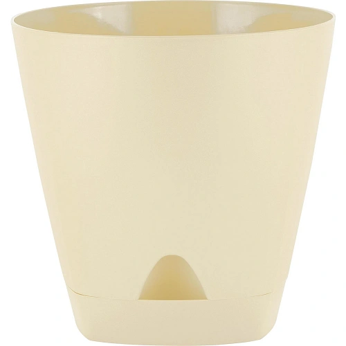 Горшок для цветов пластиковый 0,65л d-11см "Amsterdam" с прикорневым поливом, сливочный