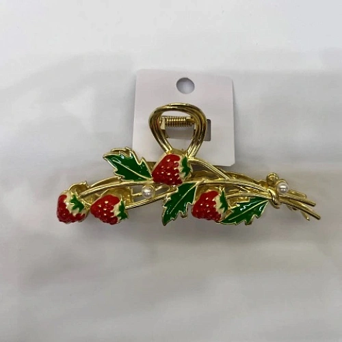 Заколка-краб для волос PORTOFINO клубнички цвет золото и хром 1155см_1