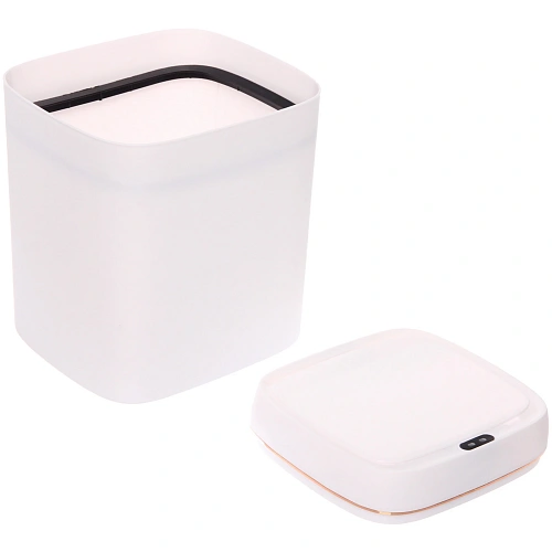 Контейнер для мусораSmart11л белый  сенсорная крышка работает от батареек LR6 W8616C_6