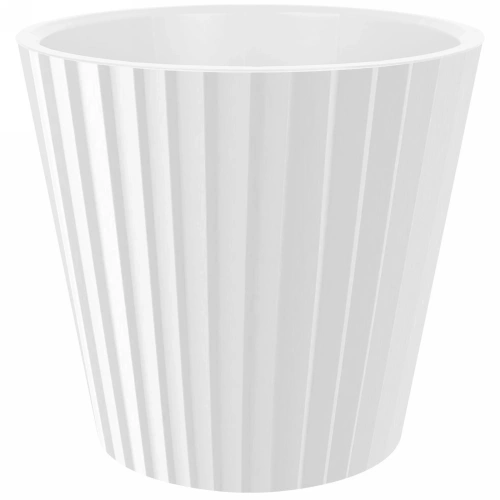 Горшок для цветов пластиковый 5,8л d-23см "Sand" c дренажной вставкой, белый