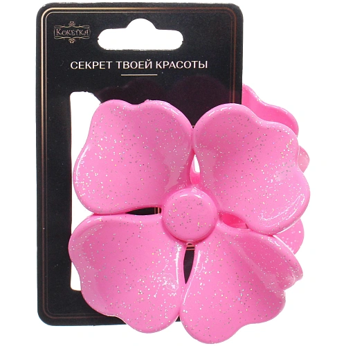 Заколка - краб для волос AKS - SALVATORE, микс 6 цветов, нежный цветок, 6,56,5см _14