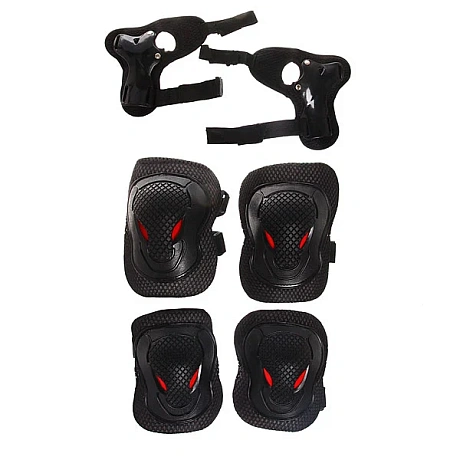 Защита комплект универсальный KL-228 (колени,локоть,кисть,7-12 лет) цв.черный в сумке