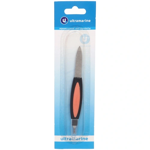 Пилка для ногтей металлическая с триммером на блистере Ультрамарин - Радуга, цвет ручки микс,13,5см_9