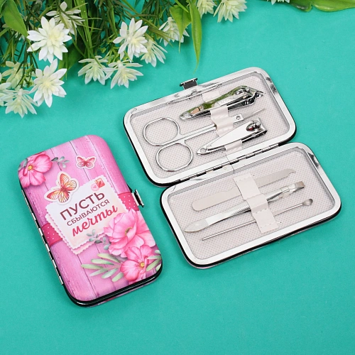 Набор для маникюра в футляре 6 предметов Пусть мечты сбываются,116,5см (в пакете с подвесом)_3