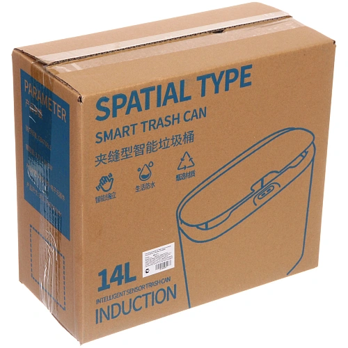 Контейнер для мусораSmart14л белый  сенсорная крышка работает от батареек LR6 W8626C_8