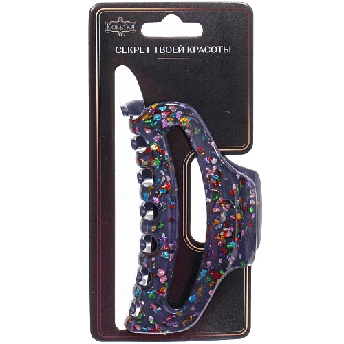 Заколка - краб для волос AKS - VIENTO, микс 6 цветов, трапеция, 9,53,3см _13