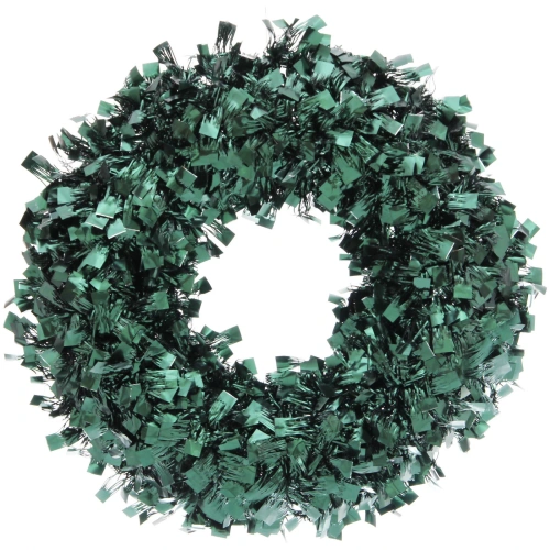 Венок декоративный TINSEL "Изящное сияние" 38 см, Изумруд