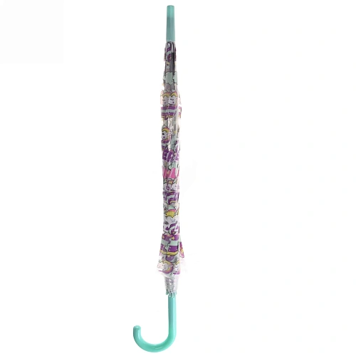 Зонт-трость женский купол Единорог микс 4 цвета, 8 спиц, d-82см, длина в слож виде 82см    _27