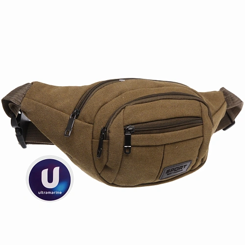 Сумка на пояс "Sport leader - Street Fashion", 4 кармана, цвет бежевый, 35*16*6см