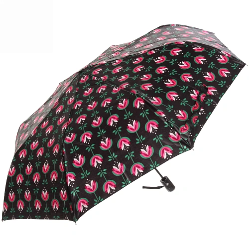 Зонт женский полуавтомат Ультрамарин - Венера, микс 6 цветов, 8 спиц, d-100см, длина в слож виде 28см, голубые цветы_27