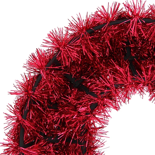 Венок декоративный TINSEL Яркие переливы 38 см, Красный_4