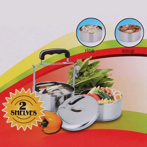 Контейнер для продуктов металлический 1311см 2уровня, пластиковая ручка_6