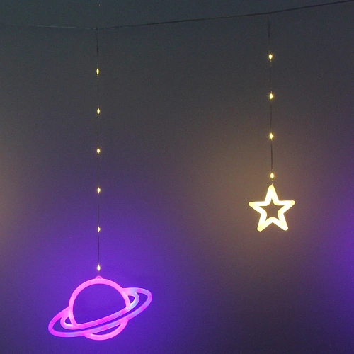 Гирлянда для дома БАХРОМА ш3мв0,750,5м, 736 ламп LED Звездные планеты, прозрачнпров8 реж,IP-20 Мультицвет (возможность соединения)_3