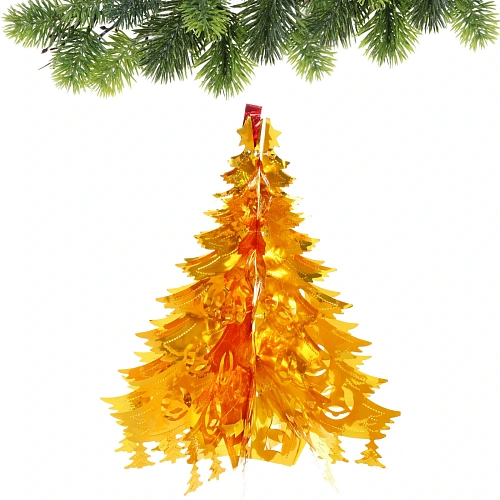 Украшение фольгированное Волшебная ёлочка d-40 см, Золото_4