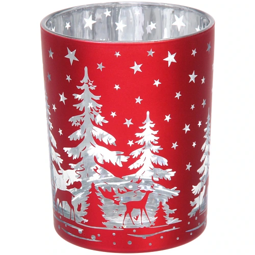 Подсвечник Снежный лес 1012,5 см, Красный_3