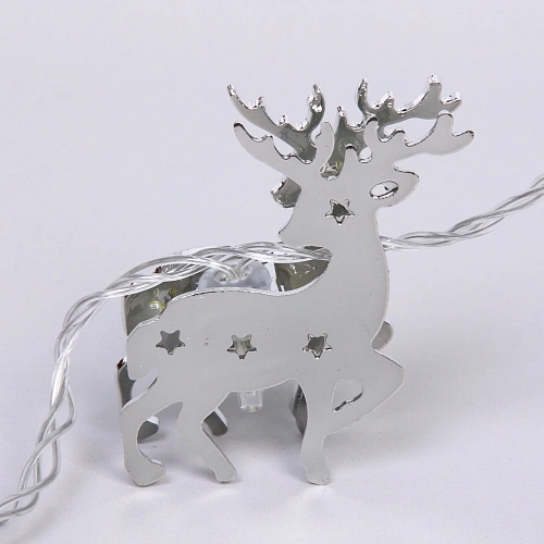 Гирлянда для дома Серебряный олень 4м 20 ламп LED, 64 см прозрпров,1 реж, IP-20, Белый (возможность соединения)_9