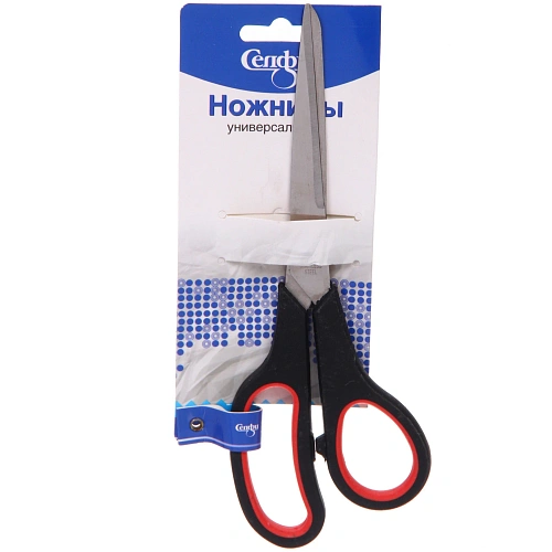 Ножницы универсальные бытовые ИДЕЯДОМА, цвет черный, 21см (блистер Селфи)_4