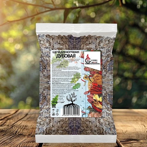 Щепа для копчения GW Дубовая (фасовка 2 дм3, 420г)