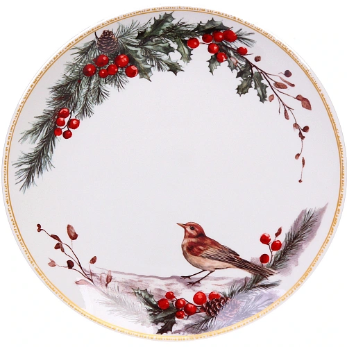 Тарелка керамическая Зимняя мелодия 25см_3