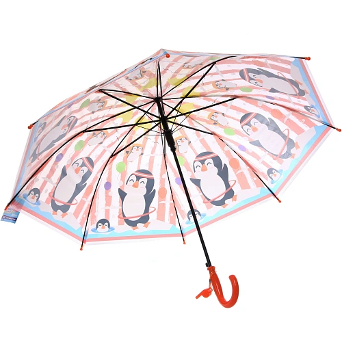 Зонт детский полуавтомат Пингвин, 8 спиц, d-80см, длина в слож виде 65см_5