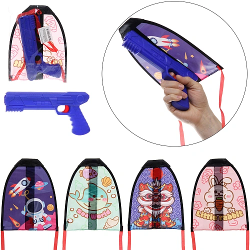 Воздушный змей Забавные зверята 24,520 см, запуск с пистолета, микс_4