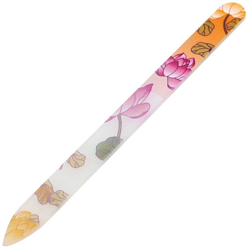 Пилка для ногтей стеклянная на блистере Ultramarine, ручка цветная в ассортименте 14см✦_19