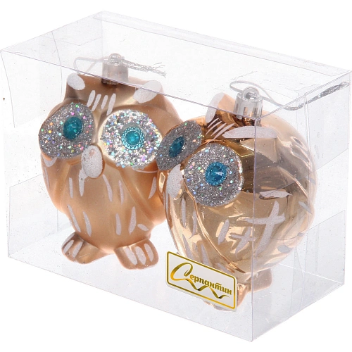 Елочные игрушки Brilliant Owl 8 см (набор 2 шт), Золото_5