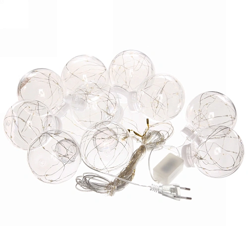 Гирлянда для дома БАХРОМА Шар ш2,5 м в0,50,8м 200 ламп LED, d-8 см, Теплый белый_7