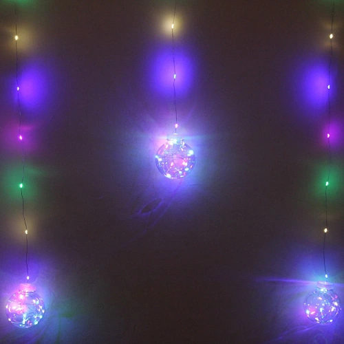 Гирлянда для дома БАХРОМА Шар ш2,5 м в0,50,8м 200 ламп LED, d-8 см, Мультицвет_3