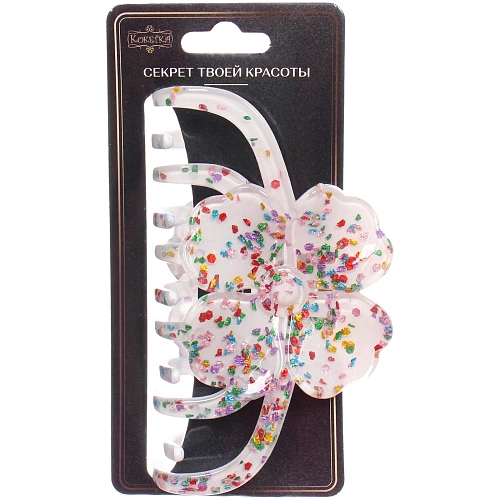 Заколка - краб для волос AKS - VIENTO, микс 6 цветов, цветок, 116см _4
