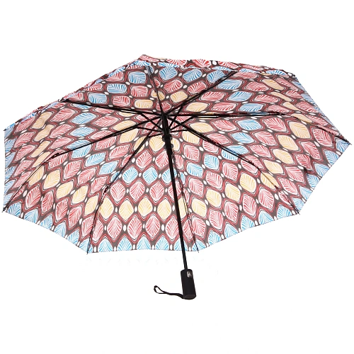 Зонт женский полуавтомат Ultramarine- Маниока, микс 6 цветов, 8 спиц, d-100см, длина в слож виде 28см, голубые цветы_4