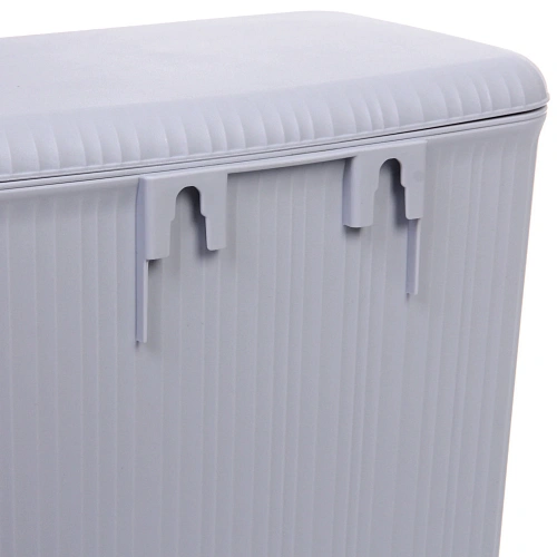 Корзина для мусора подвесная 26х20х32 серая с крышкой_12