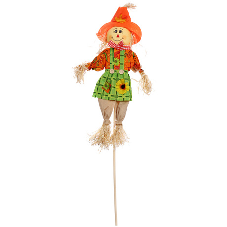 Фигура садовая "Пугало - Стелла" в оранжевой шляпе 55 (85) см ДоброСад