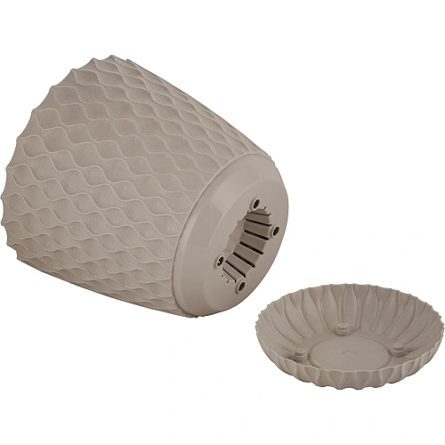 Горшок для цветов пластиковый 4,7л d-20,5см Wave с дренажной сеткой и съемным поддоном, французский платан_4