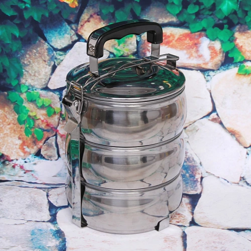 Контейнер для продуктов металлический 13,516,5см 3 уровня, круглый_4