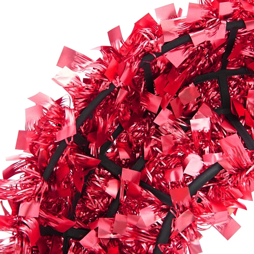 Венок декоративный TINSEL Изящное сияние 38 см, Красный_4