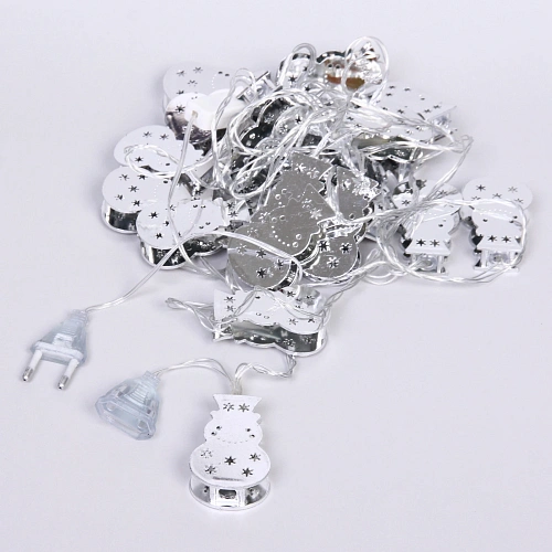 Гирлянда для дома Серебряный снеговик 4м 20 ламп LED, 3,76 см прозрпров,1 реж, IP-20, Белый (соединение)_7