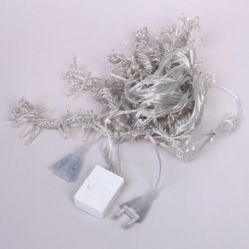 Гирлянда для дома ЗАНАВЕС 3м2,5м 240 ламп LED, прозрпровод, 8 реж, IP-20 Теплый белый_5