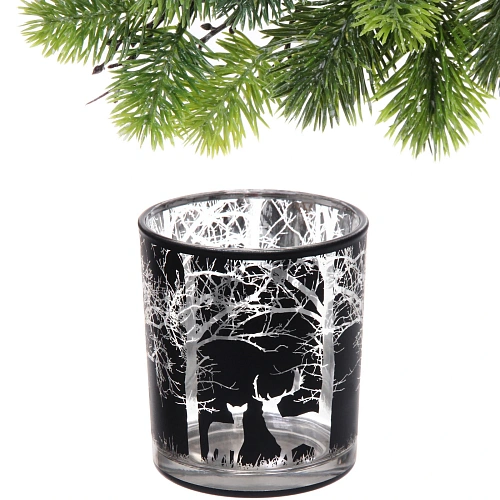Подсвечник Зимний лес 8,510 см, Черный_4