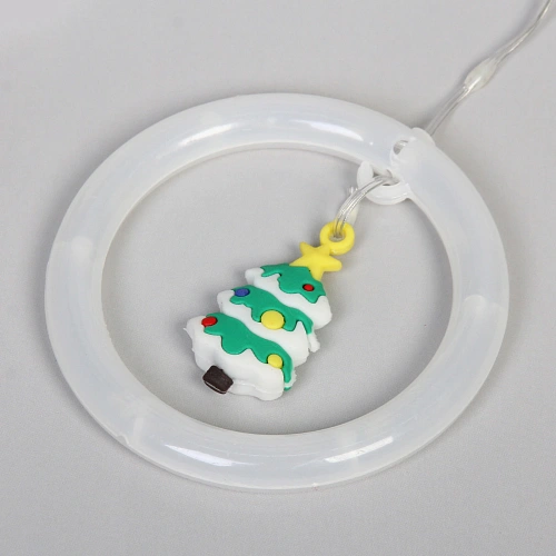 Гирлянда для дома БАХРОМА С Новым Годом ш2,5м в0,450,65м 110 ламп LED, прозрачнпров, 8 режимов, IP-20, Теплый белый (возможность соединения)_6