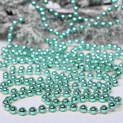 Бусы на елку 2,7м Шарик d-6мм, голубой (pvc коробка)_2