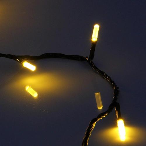 Гирлянда для дома Кристаллы  9,5 м 100 ламп LED черный пров, 8 реж,IP-40, Жёлтый (возможность соединения)_2