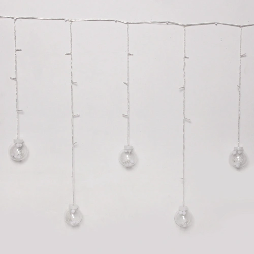 Гирлянда для дома БАХРОМА Снежный шар ш2,5 м в0,60,9м 138 лампы LED, d-8 см, Теплый белый (возможность соединения)_13