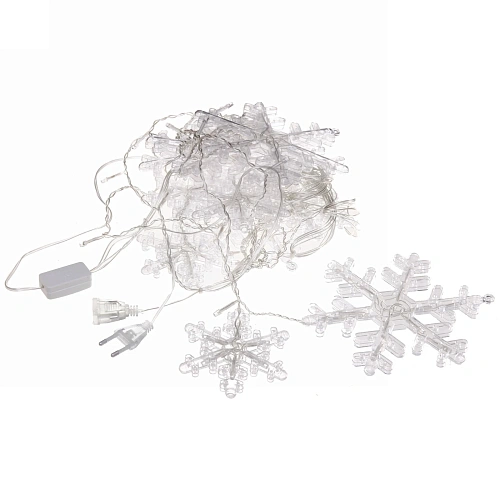 Гирлянда для дома БАХРОМА Снежинка ш2,5 м в0,60,9м 130 ламп LED, Белый, синий мерцает (возможность соединения)_10