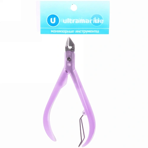 Кусачки для кутикулы, в пакете Ультрамарин, одна пружина, ручки пластик, цвет микс, 10,5см_12
