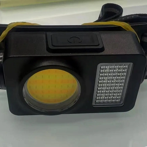 Фонарь налобный 4 режима, 2LED+COB, аккумуляторная батарея 500mAh USB YP03